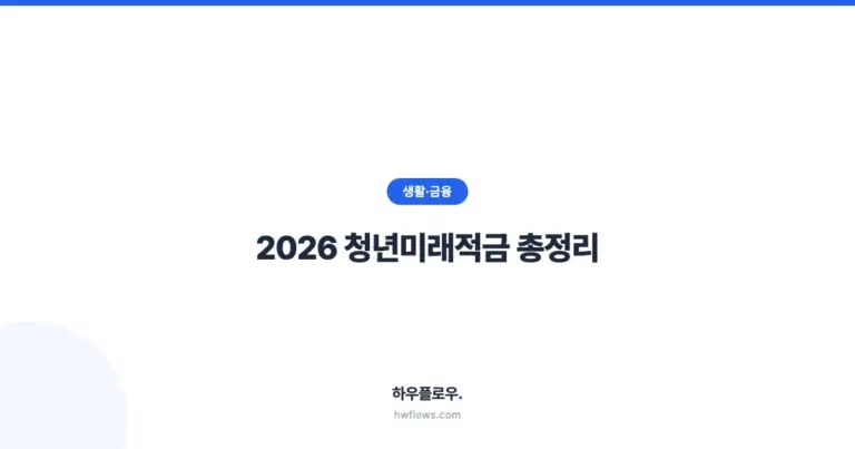 2026 청년미래적금 총정리: 가입 조건부터 수령액, 도약계좌 비교까지