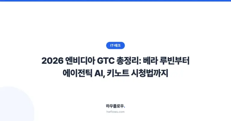2026 엔비디아 GTC 총정리: 베라 루빈부터 에이전틱 AI, 키노트 시청법까지